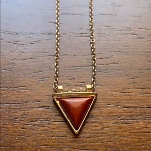 Maroon triangular layering necklace
